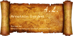 Arnstein Loránd névjegykártya